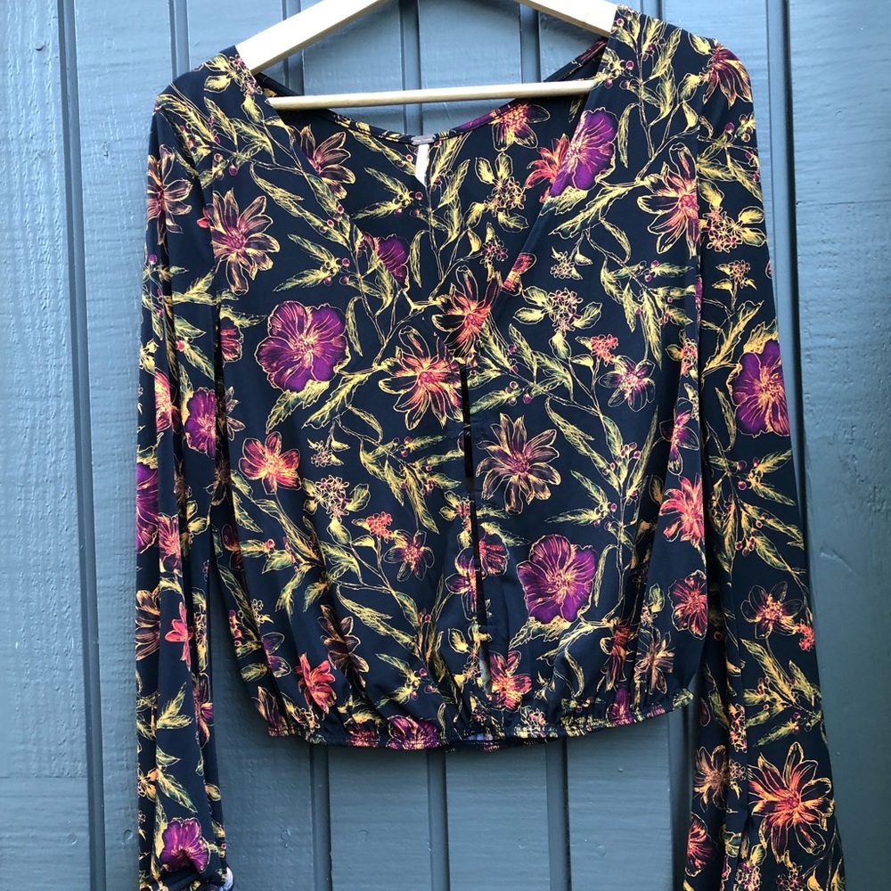 Free People long sleeve floral top